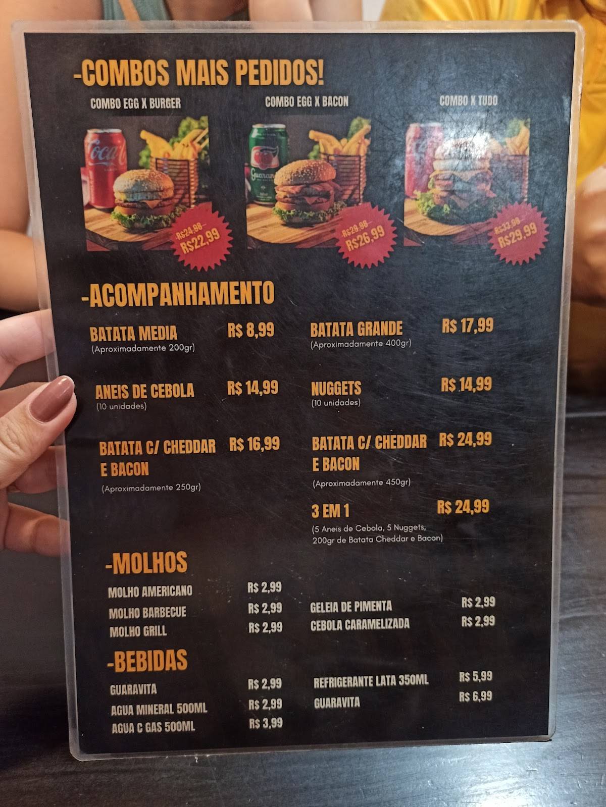 Nelson's Burger cardápio