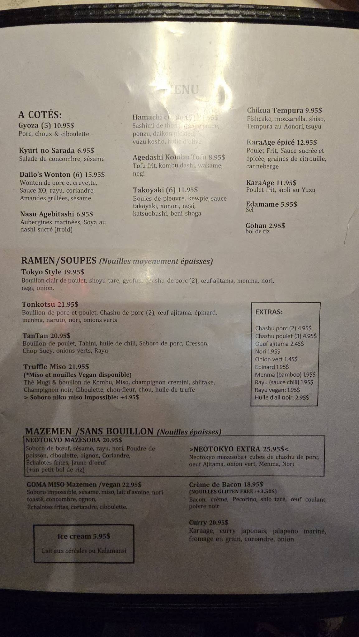Menu de Neotokyo