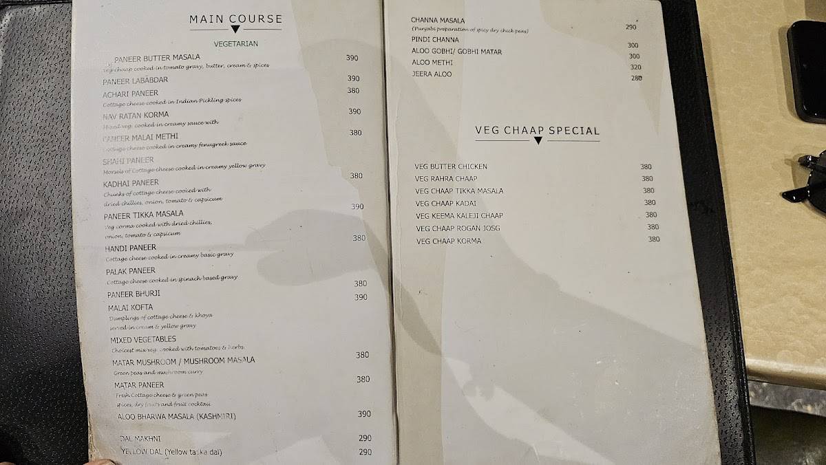 Dilkhush Restaurant menu