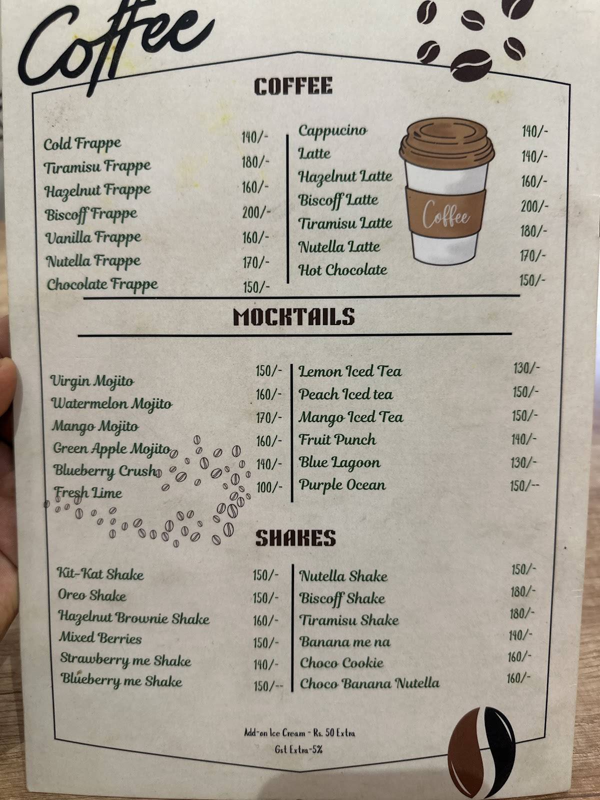 Lite Brown Cafe menu