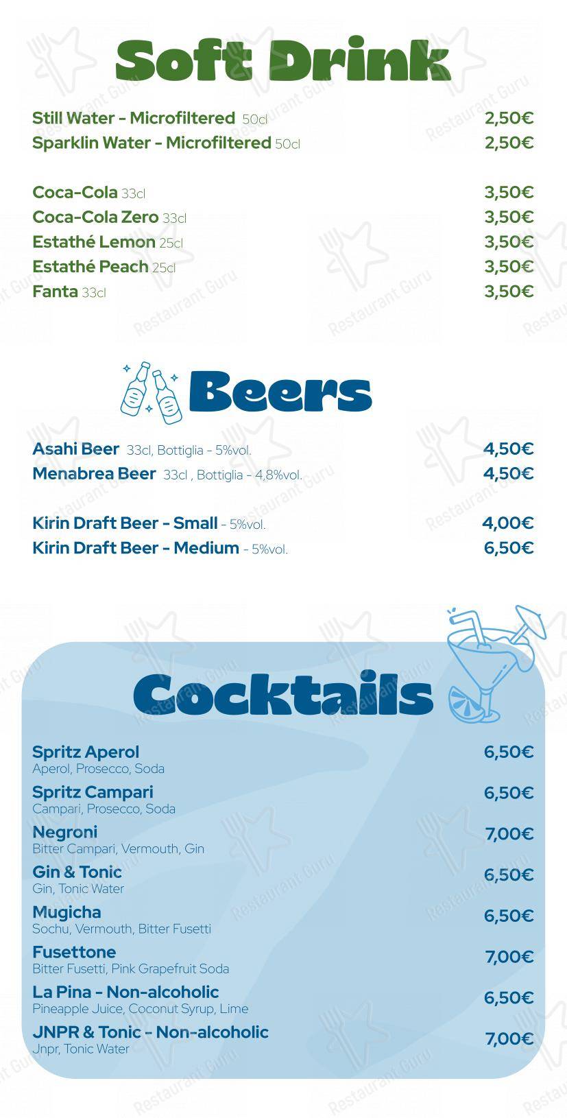 Крафт меню per NIMA Sushi in Firenze