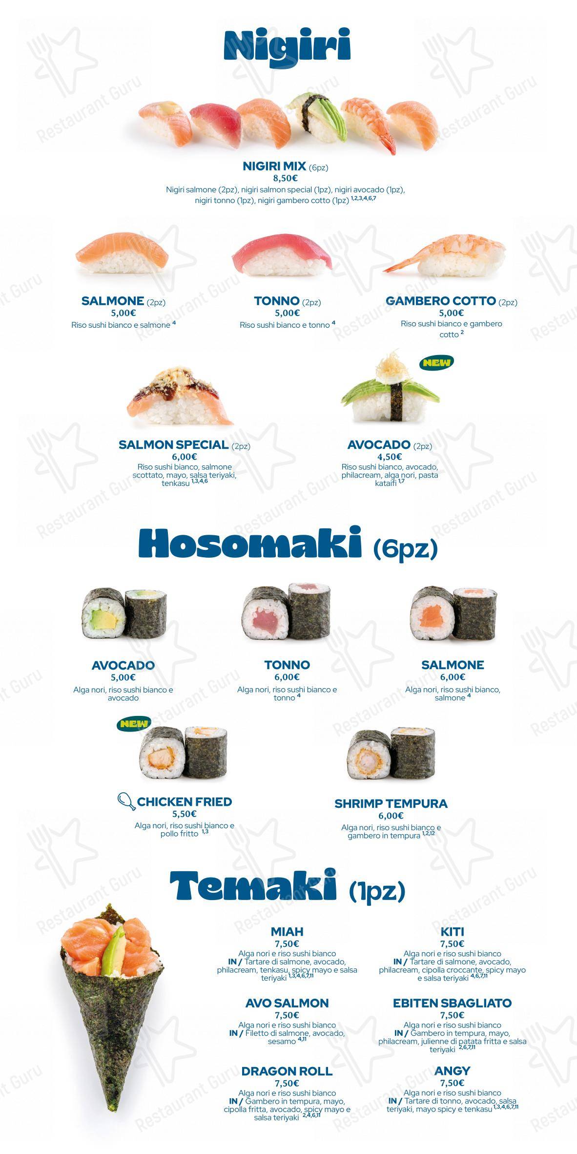 Menu di NIMA Sushi - 菜单