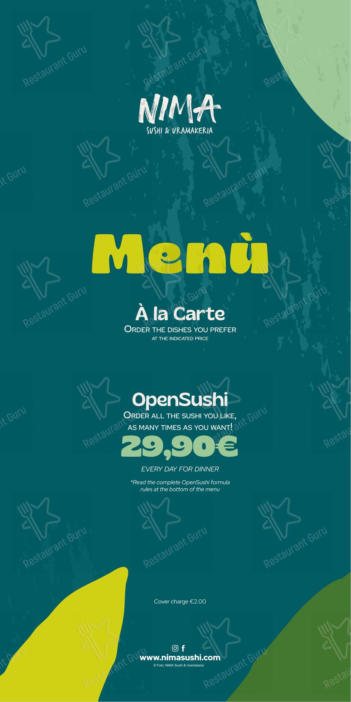 Основное меню per NIMA Sushi in Firenze