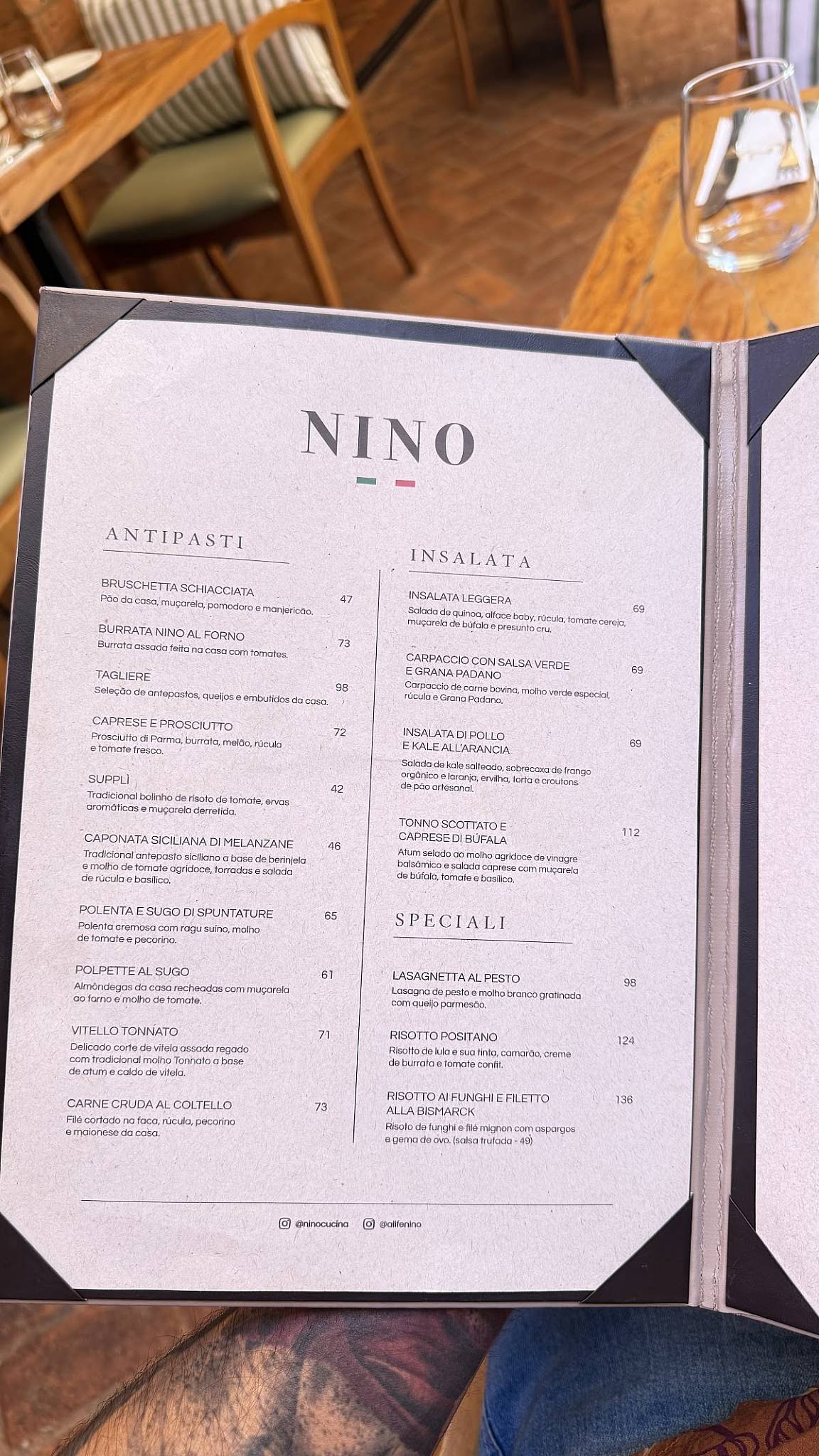 Nino Cucina - Belo Horizonte cardápio