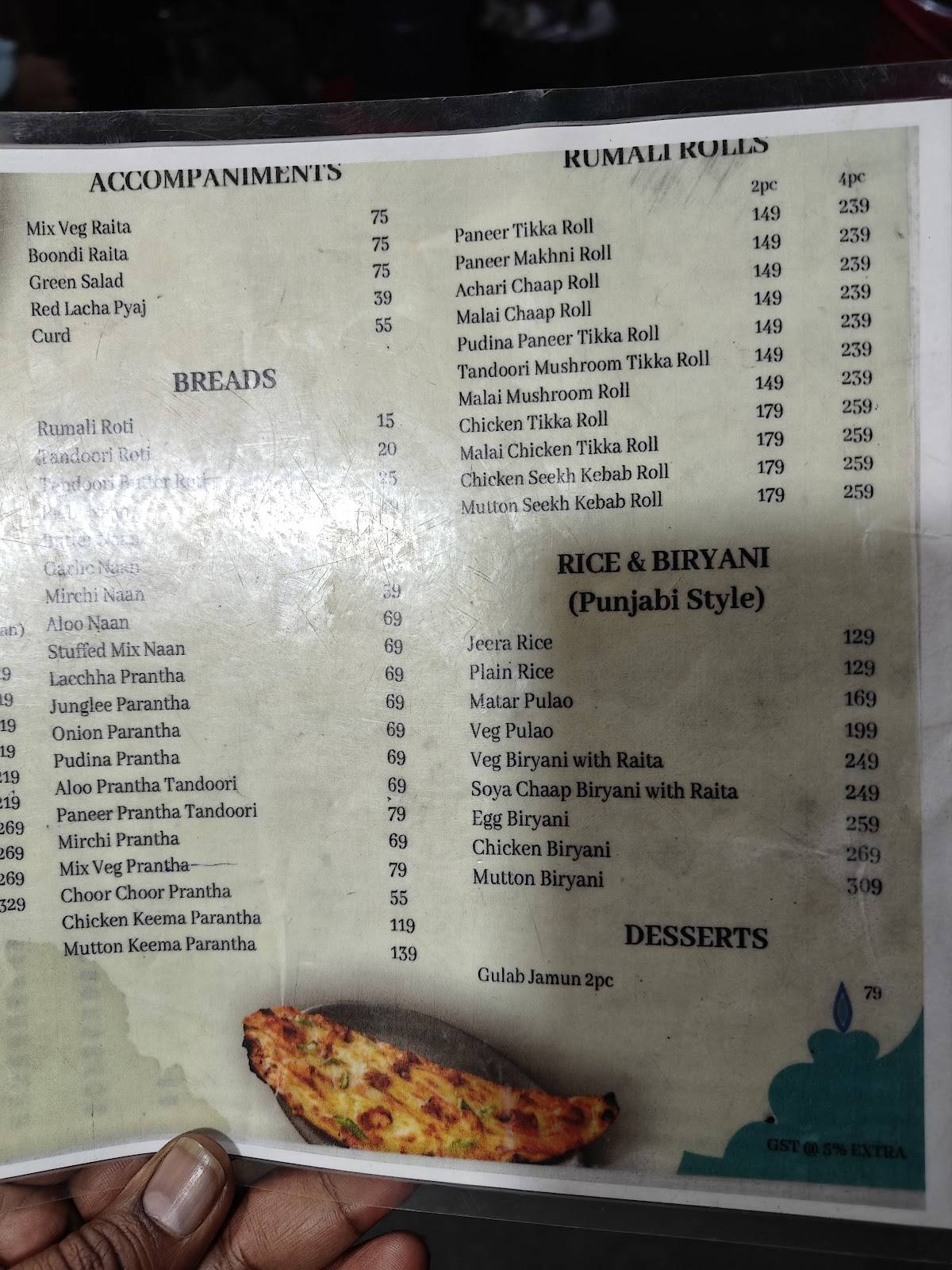 Khadak Singh Da Dhaba Noida Sector 37 menu