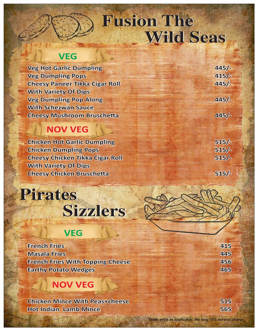 The Flying Dutchman , 5th Floor, Bhutani City Center Mall Noida Sector-32 menu