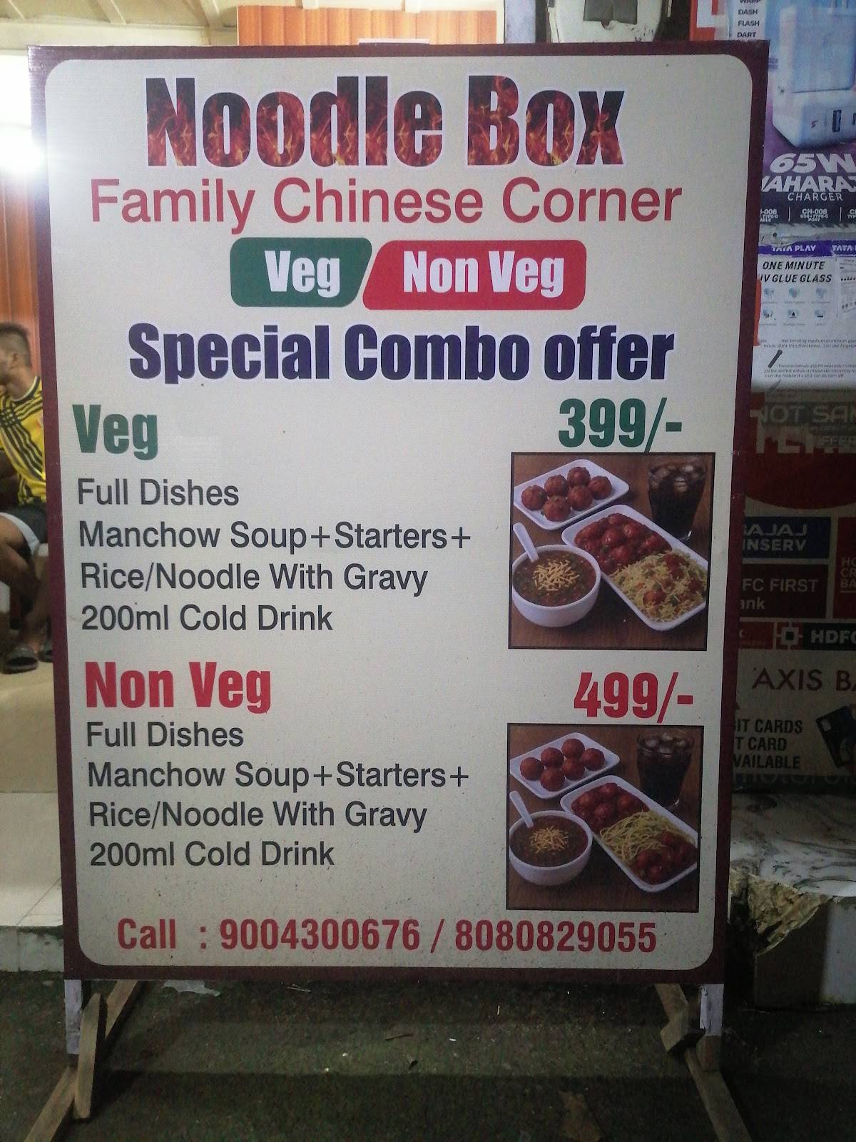 Noodle Box menu
