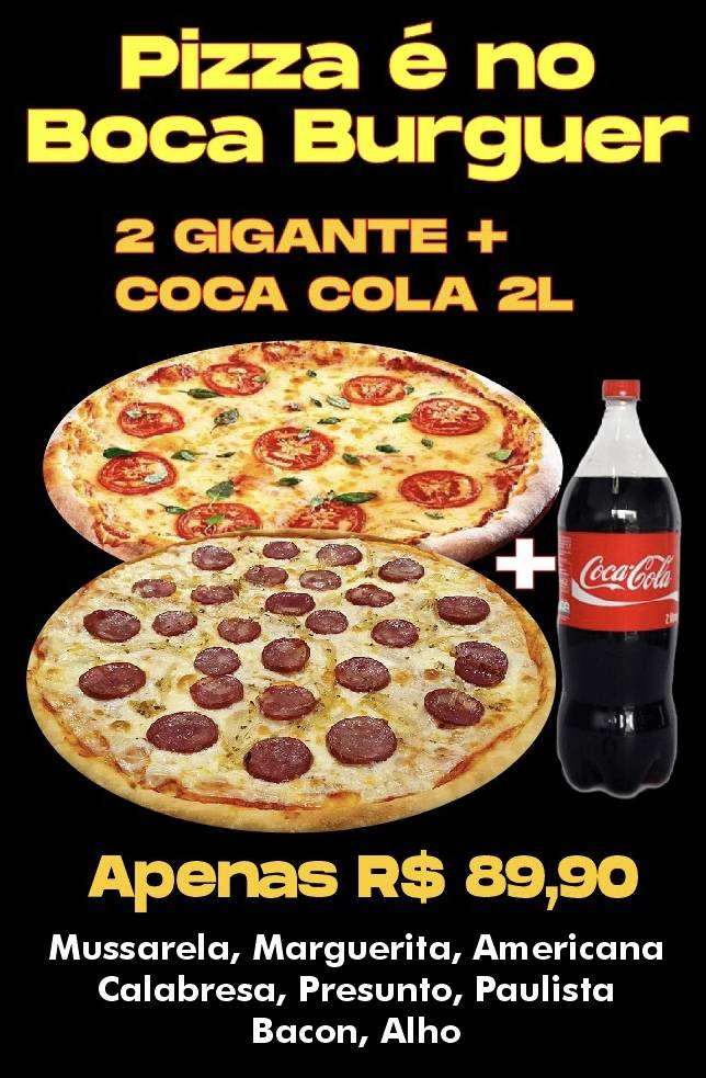 Novo Boca Burger cardápio