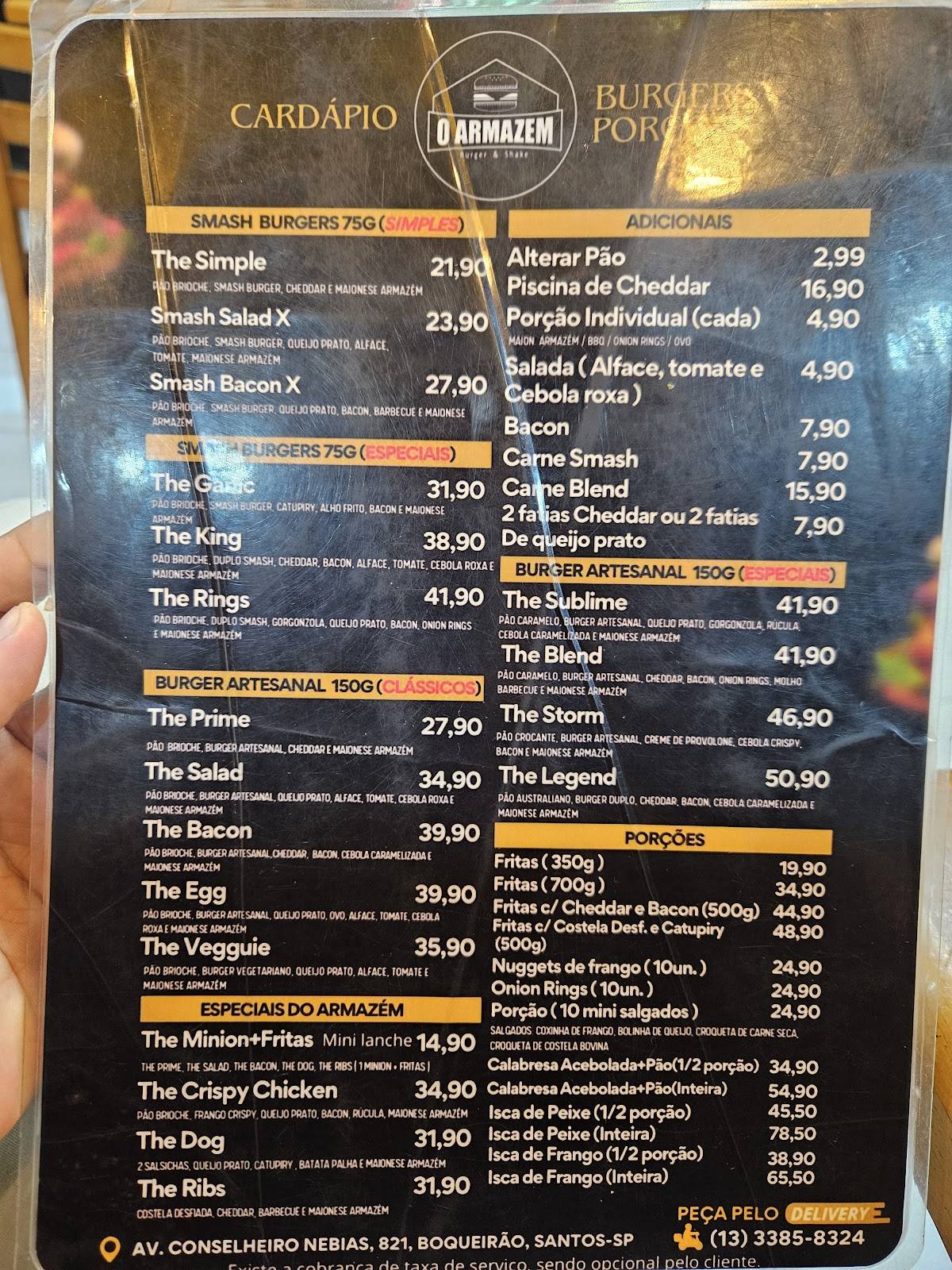 O Armazém - Burger & Shake cardápio