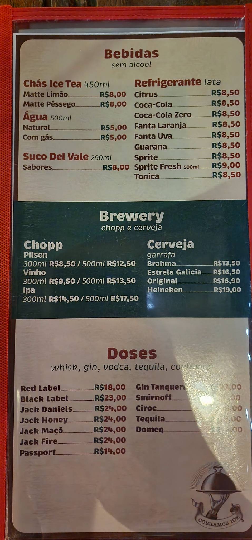 O Cachaceiro Curitiba cardápio