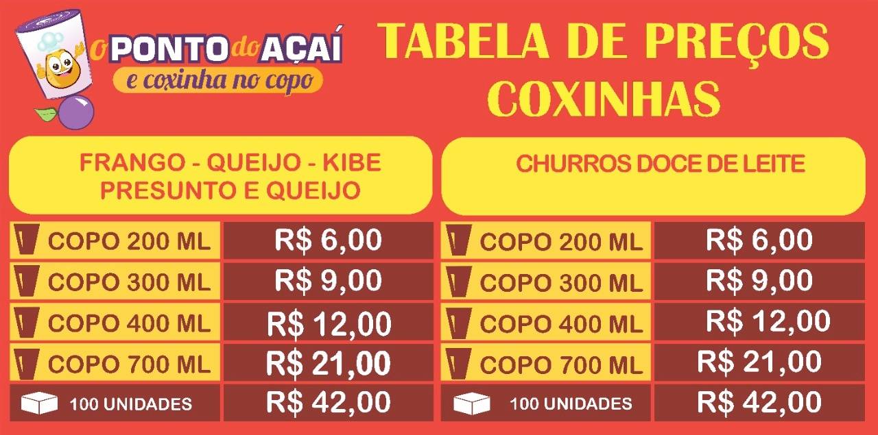 O Poto do Açaí cardápio
