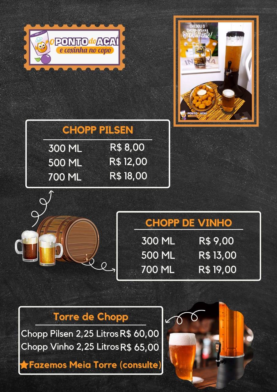 O Poto do Açaí cardápio