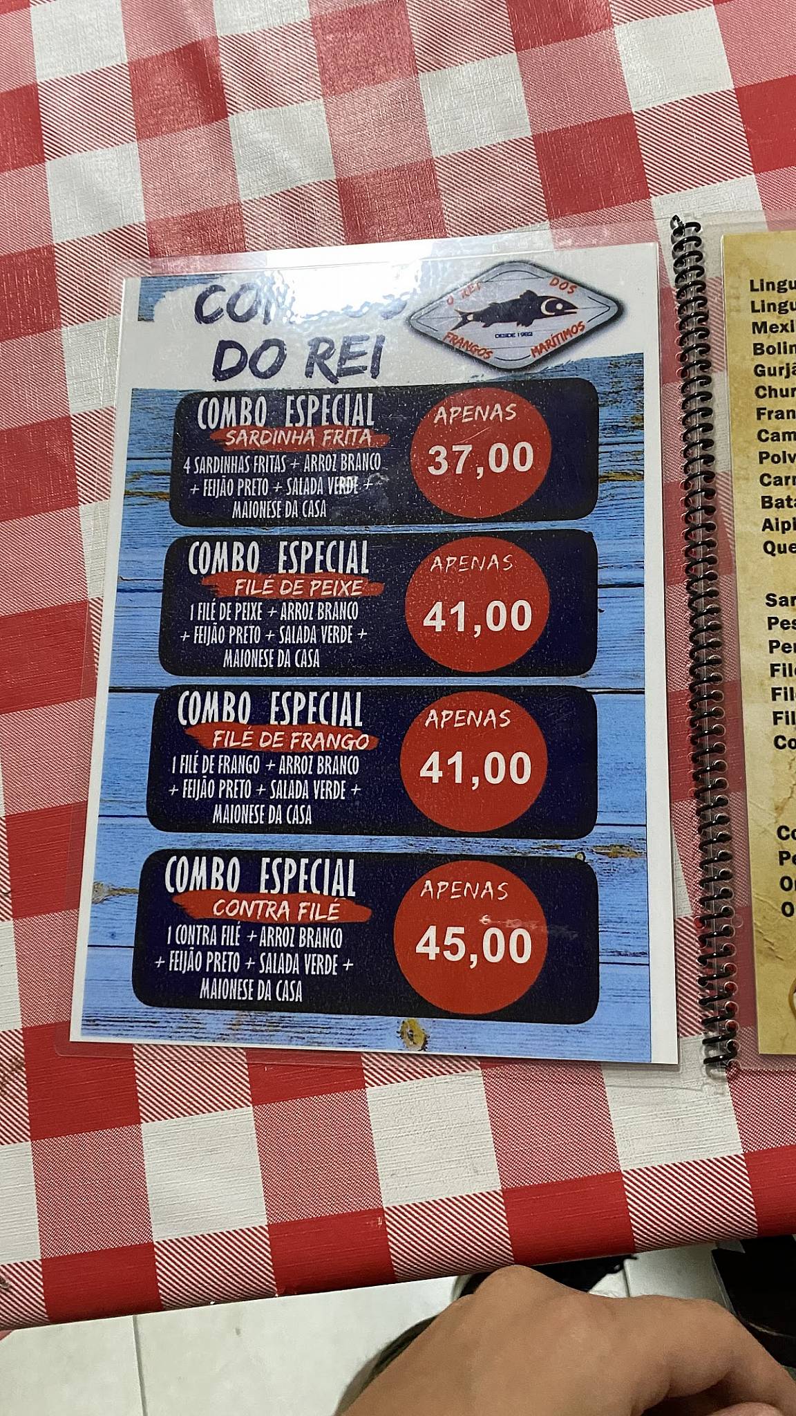 O Rei dos Frangos Marítimos - (Beco das Sardinhas) cardápio