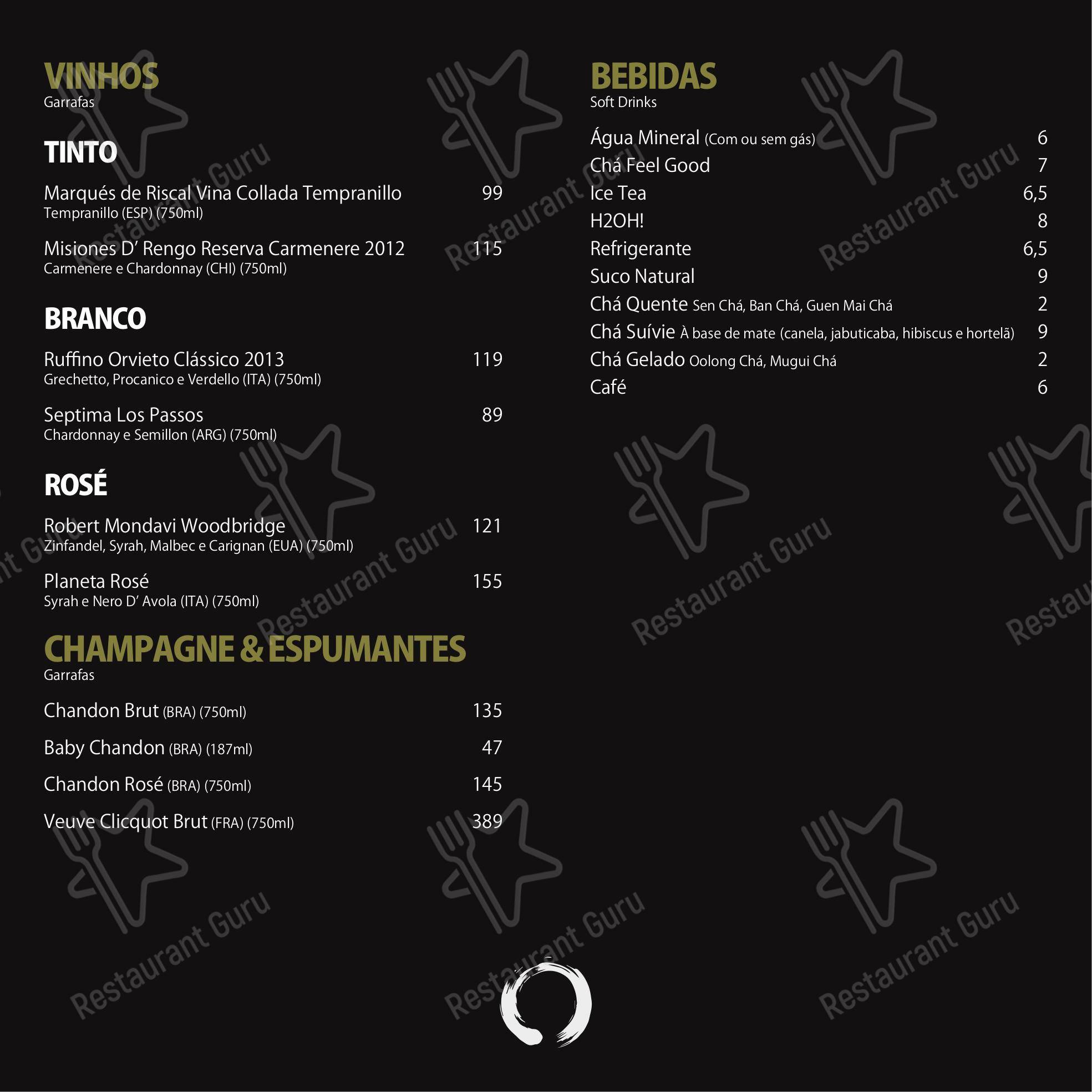 Menu para OGURU Sushi & Bar - Itaim restaurante