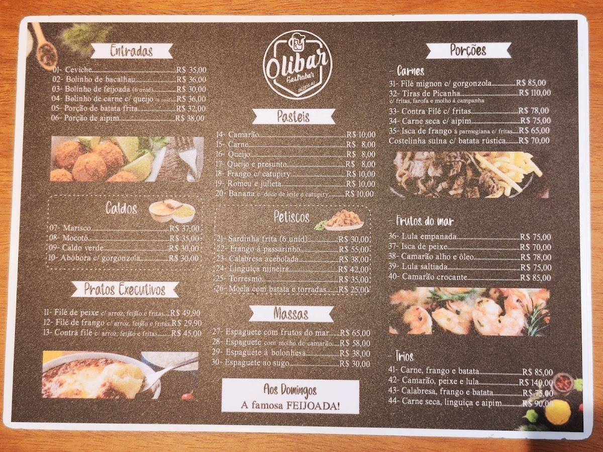 Olibar Búzios cardápio