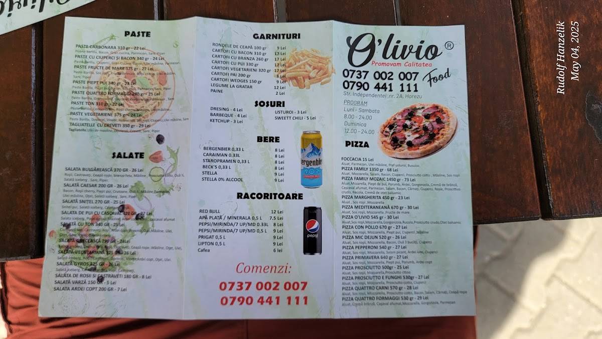 Menu de O'Livio