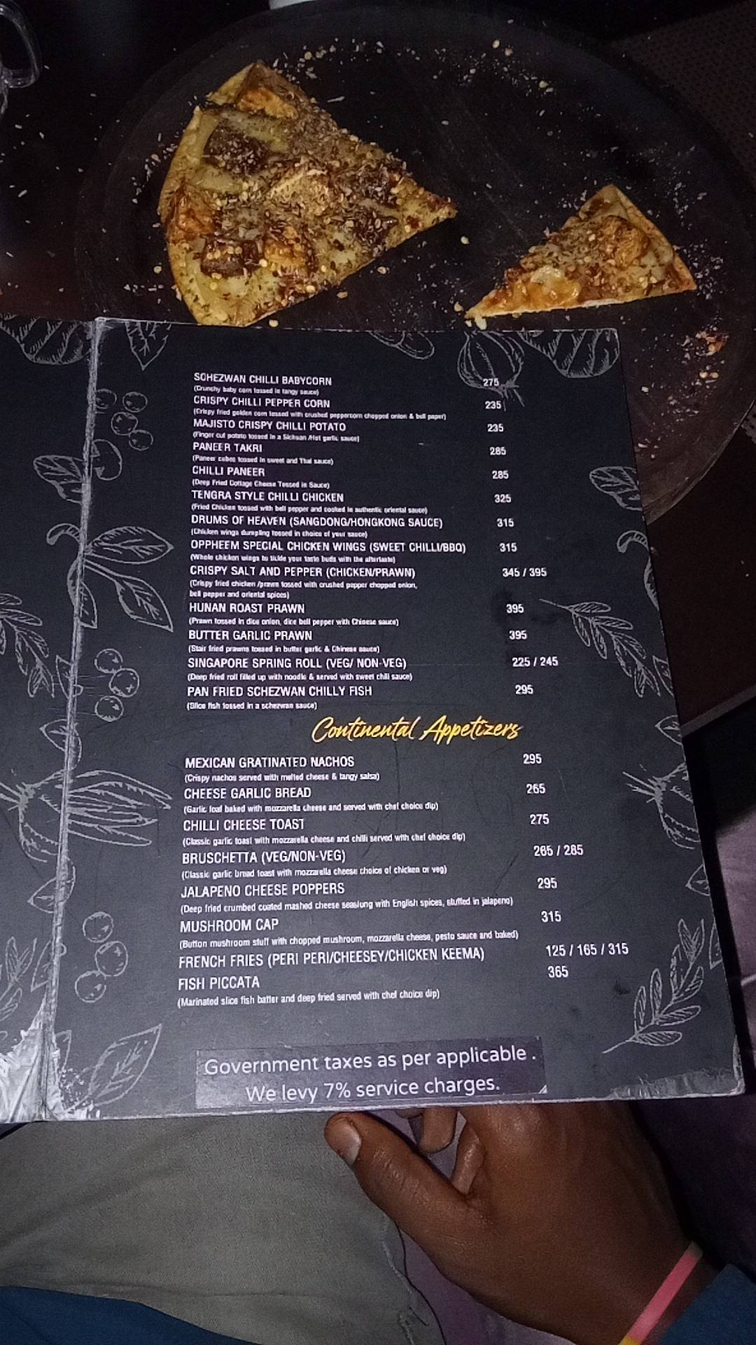 OPPHEEM ROOFTOP LOUNGE & BAR menu