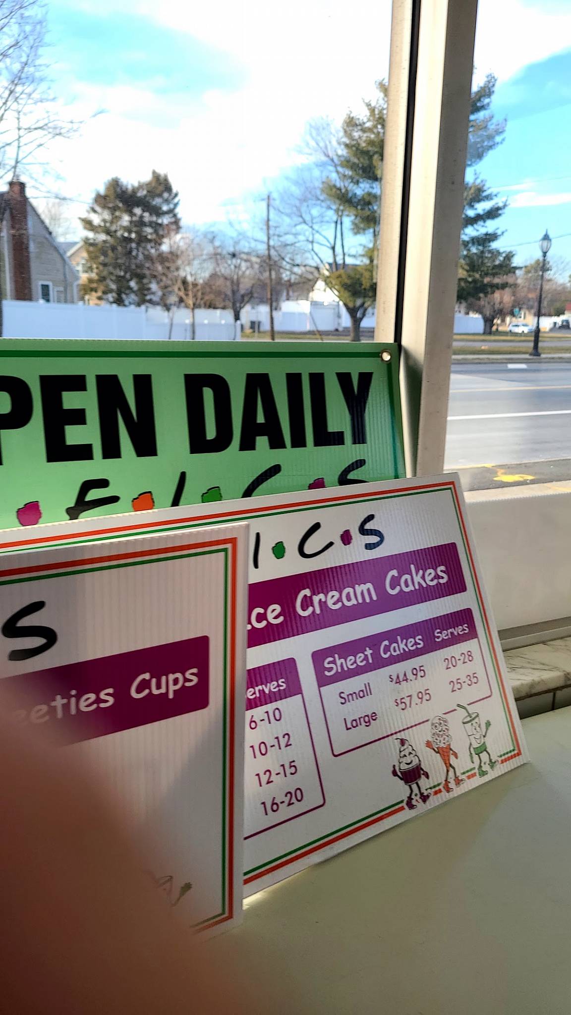 Menu at Old Fashioned Ice Cream, West Babylon