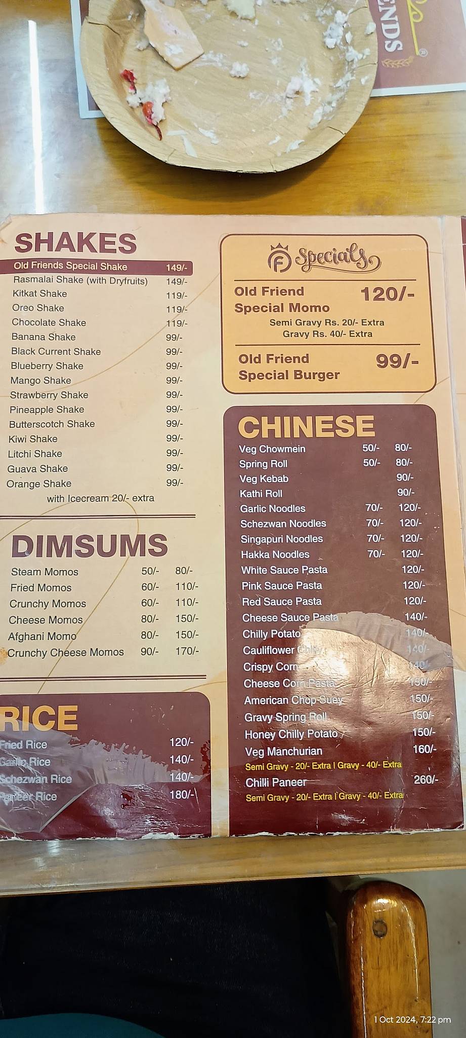 Old Friends Bakers and Cafe / 100 % Eggless / Best Bakery / Customized Cakes / Cake Shop menu