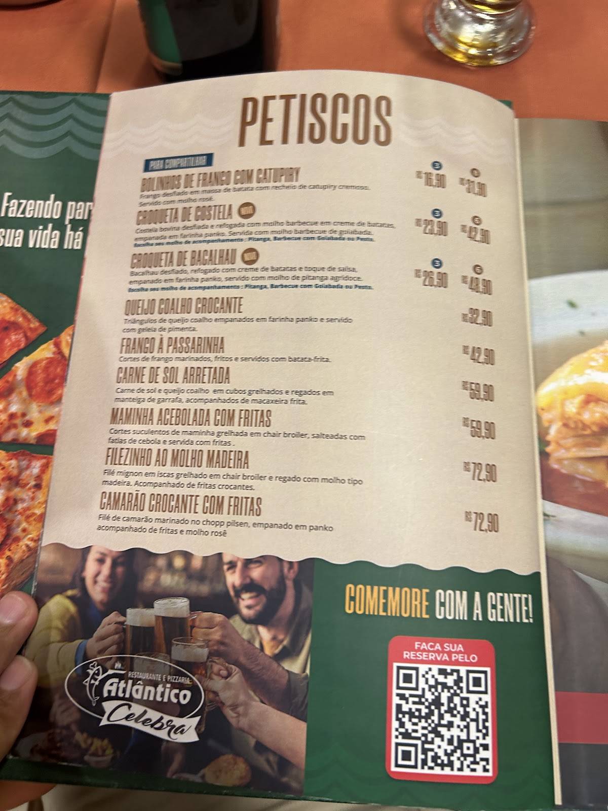 Restaurante e Pizzaria Atlântico cardápio