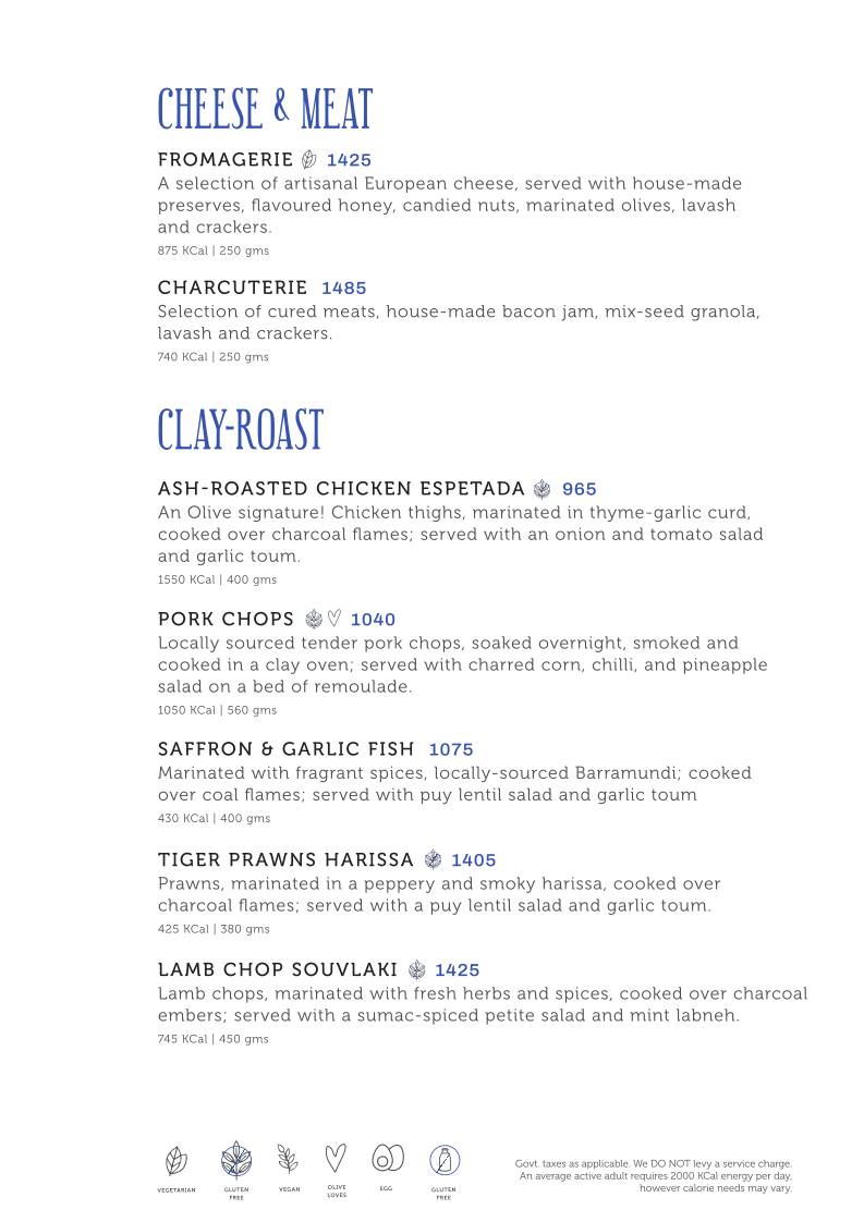 Olive Beach menu