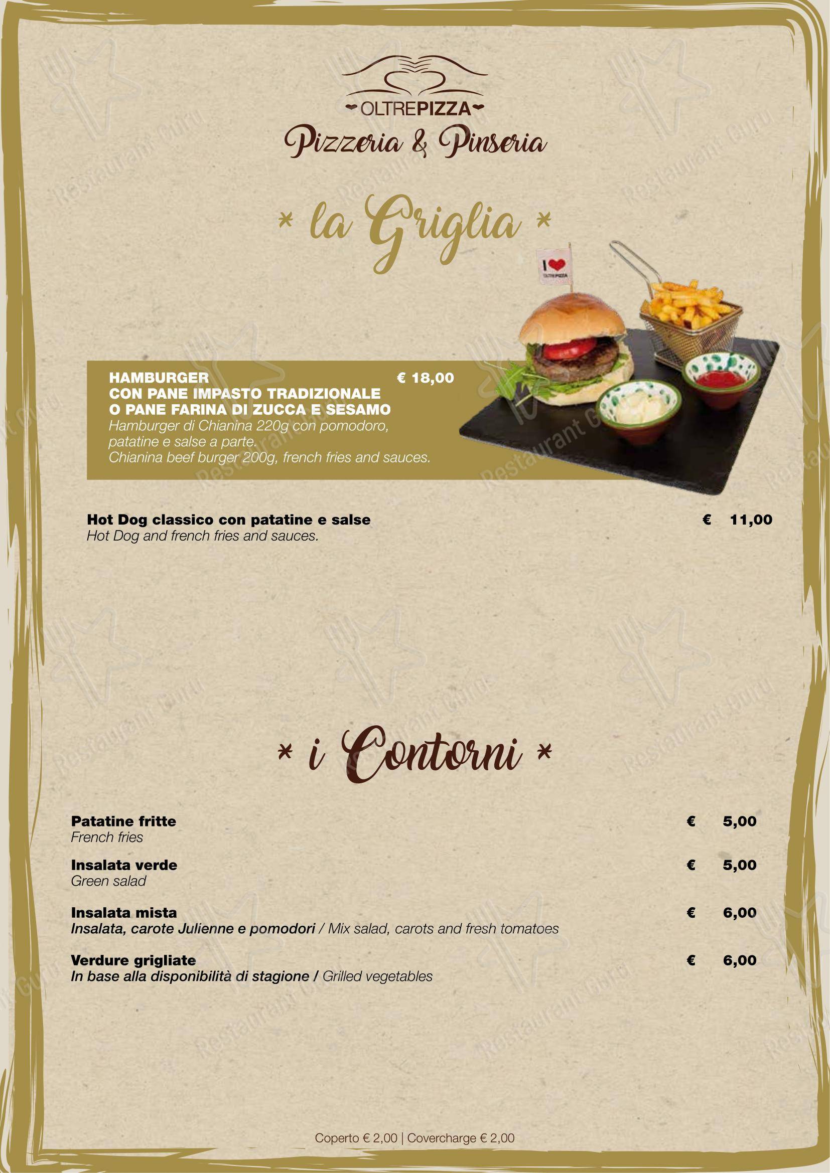Oltrepizza in Cecina - Menu
