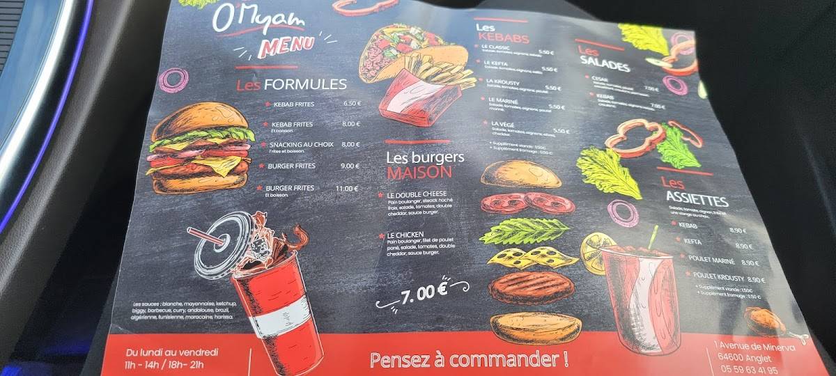 Menu de O’myam