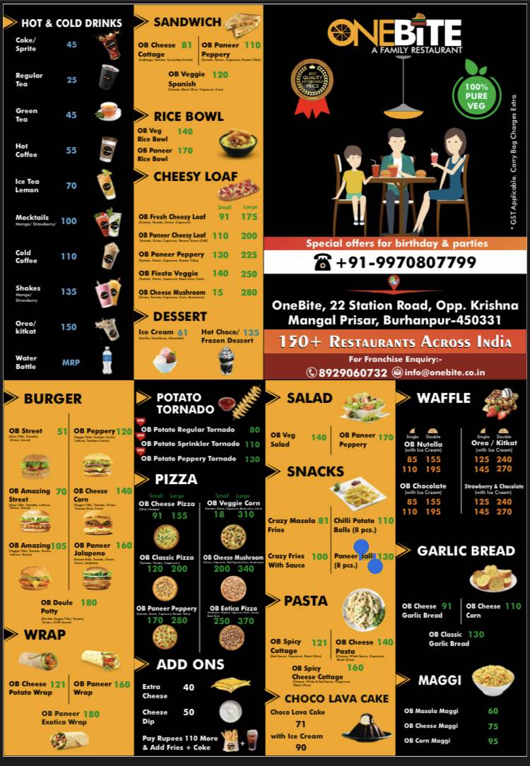 One Bite Burhanpur menu