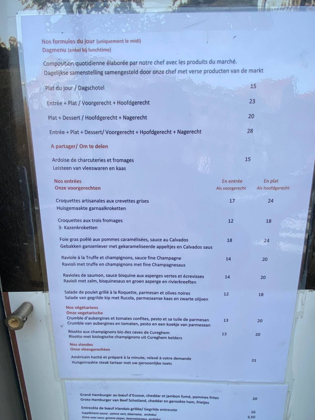 Menu de One52