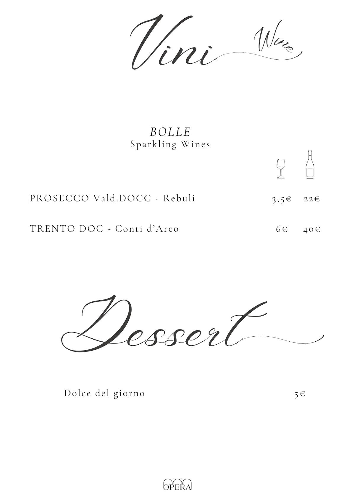 Menu di Opera Cafè by Albachiara 