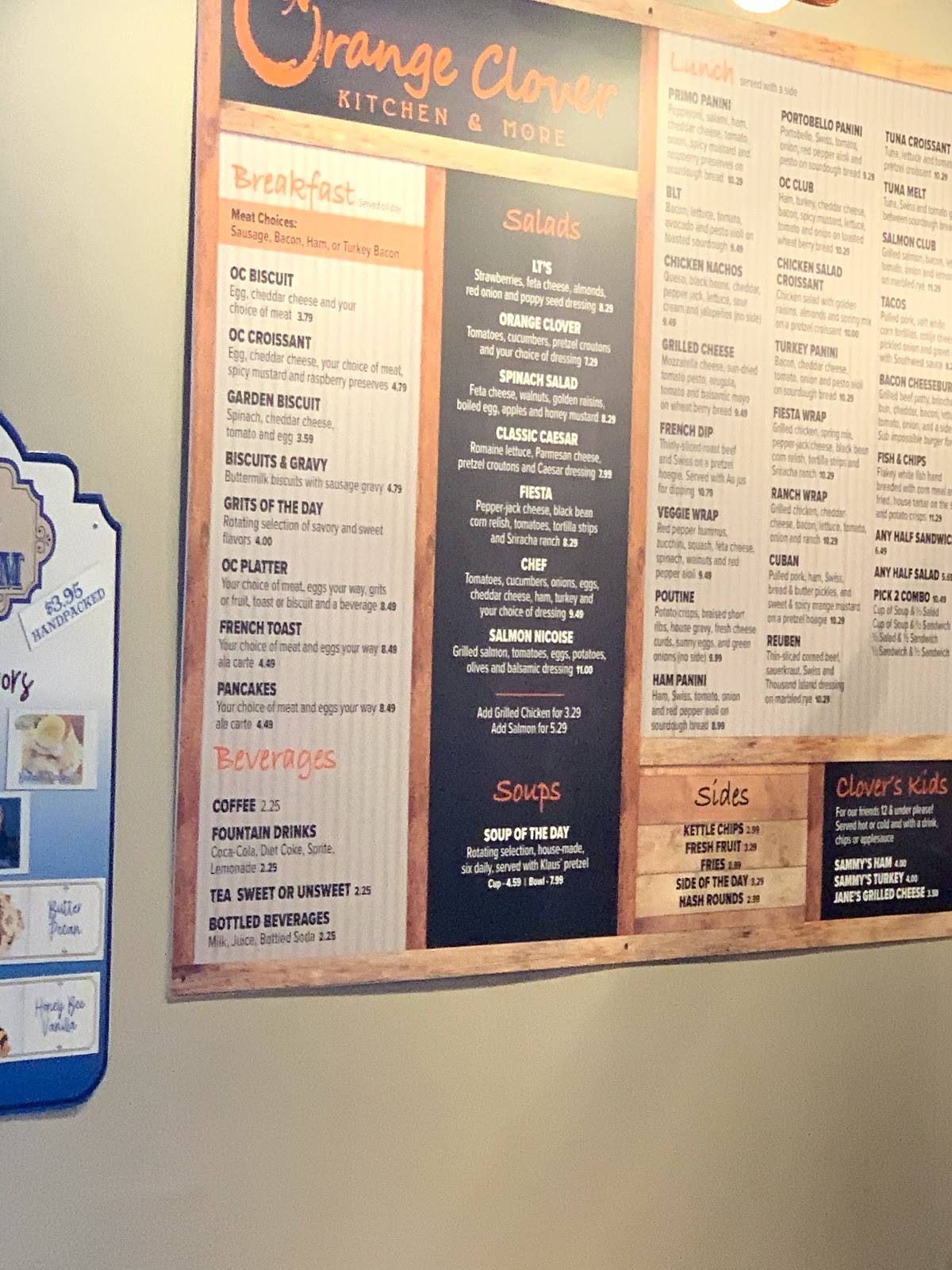 Menu at Orange Clover Kitchen & More cafe, Jeffersonville