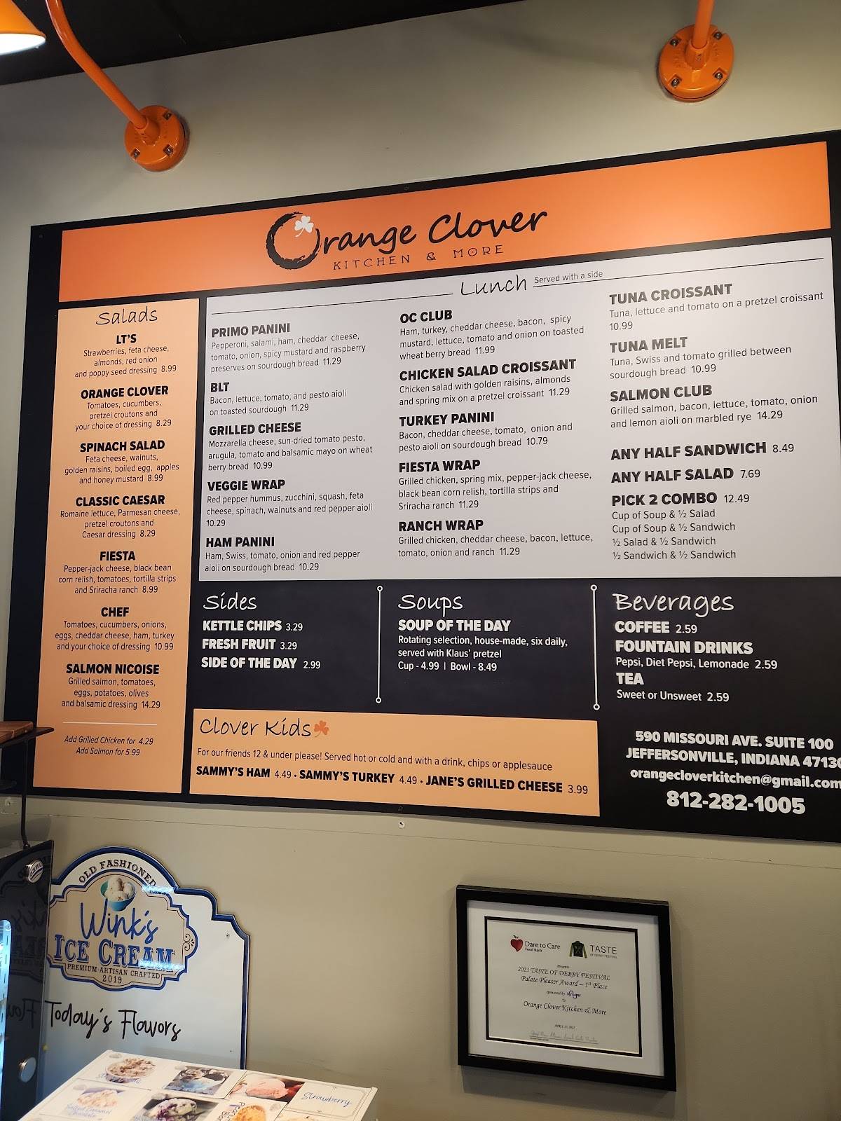 Menu at Orange Clover Kitchen & More cafe, Jeffersonville