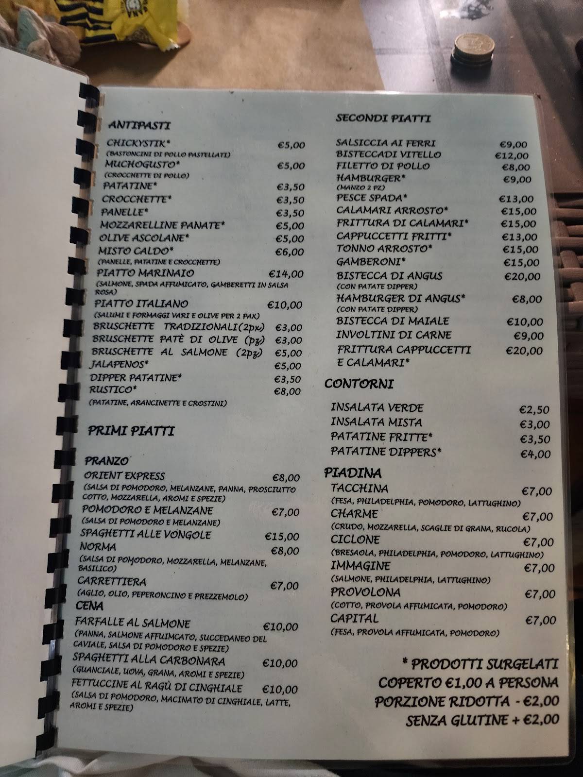 Menu di Orient Express 