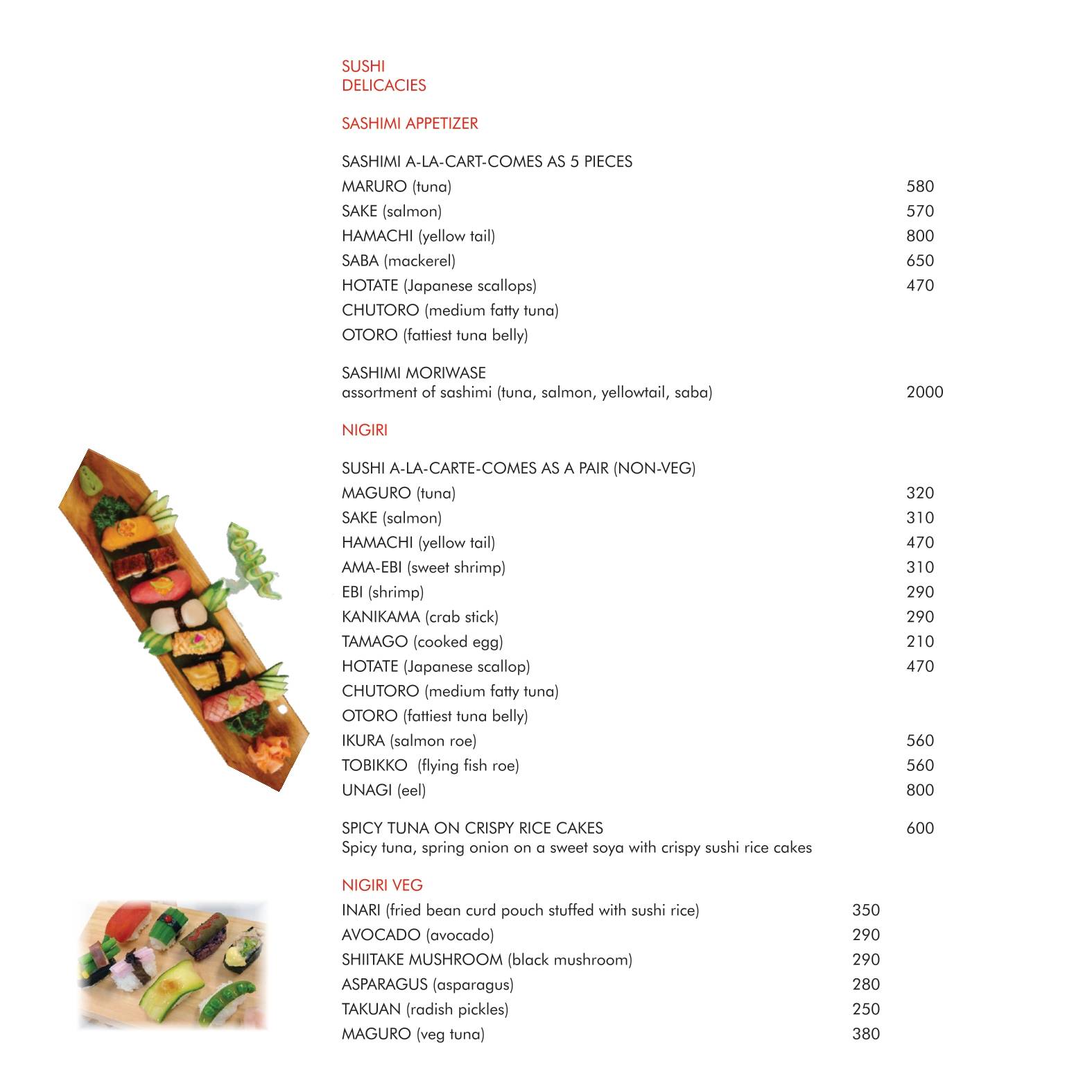 Origami Japanese & Korean Restaurant menu
