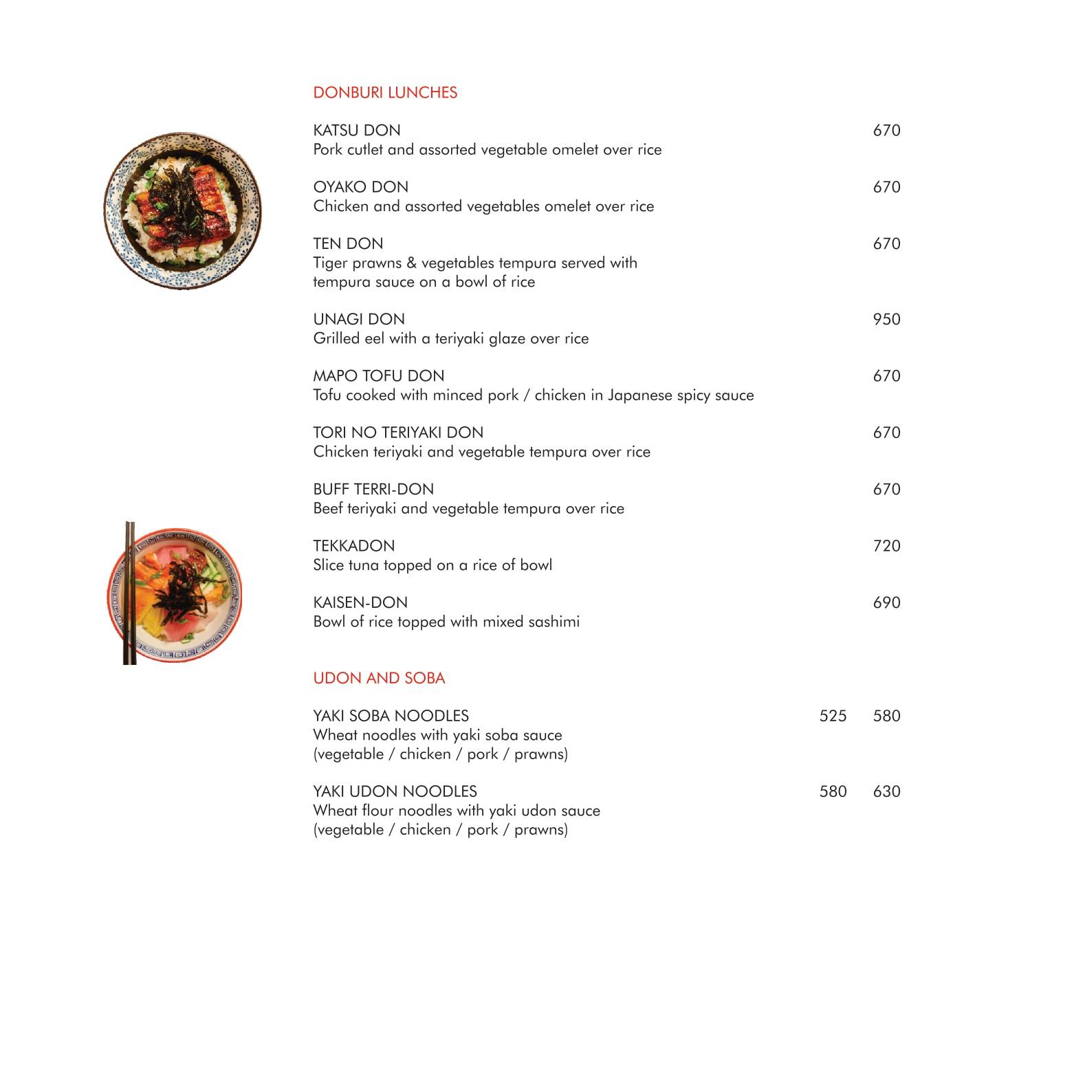 Origami Japanese & Korean Restaurant menu