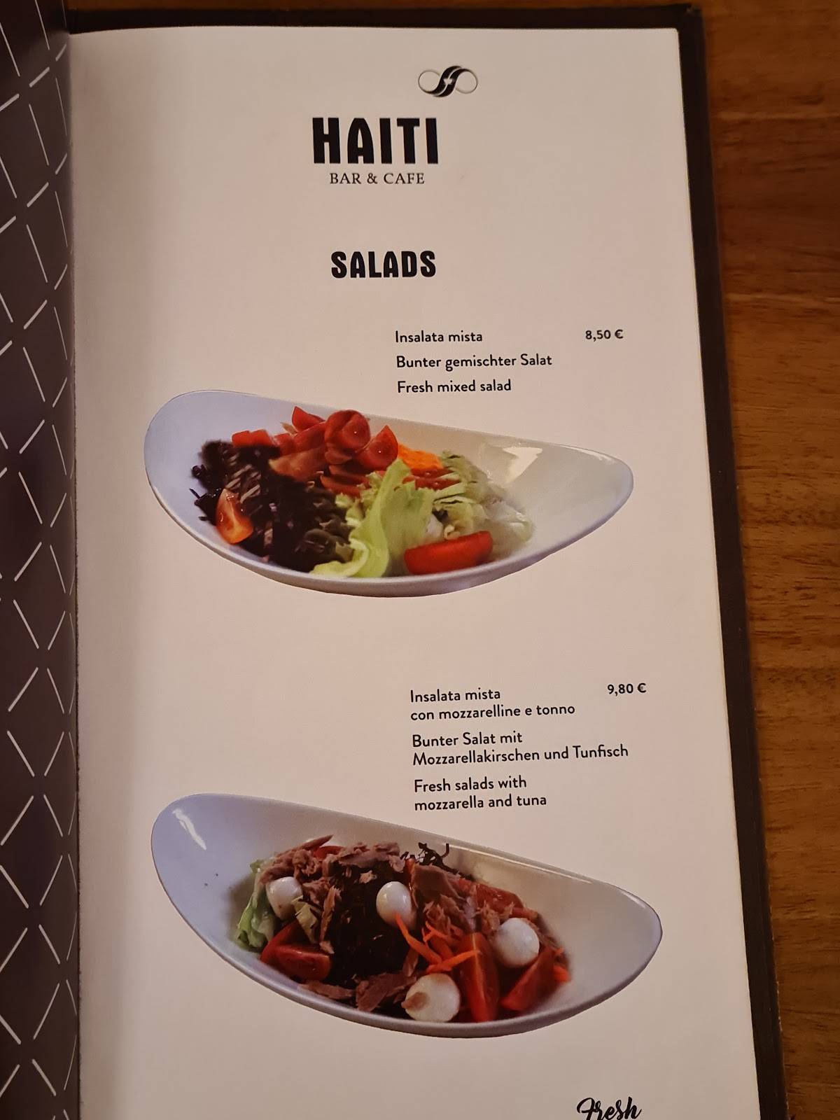 Menu di Cafè Haiti Apres Ski 