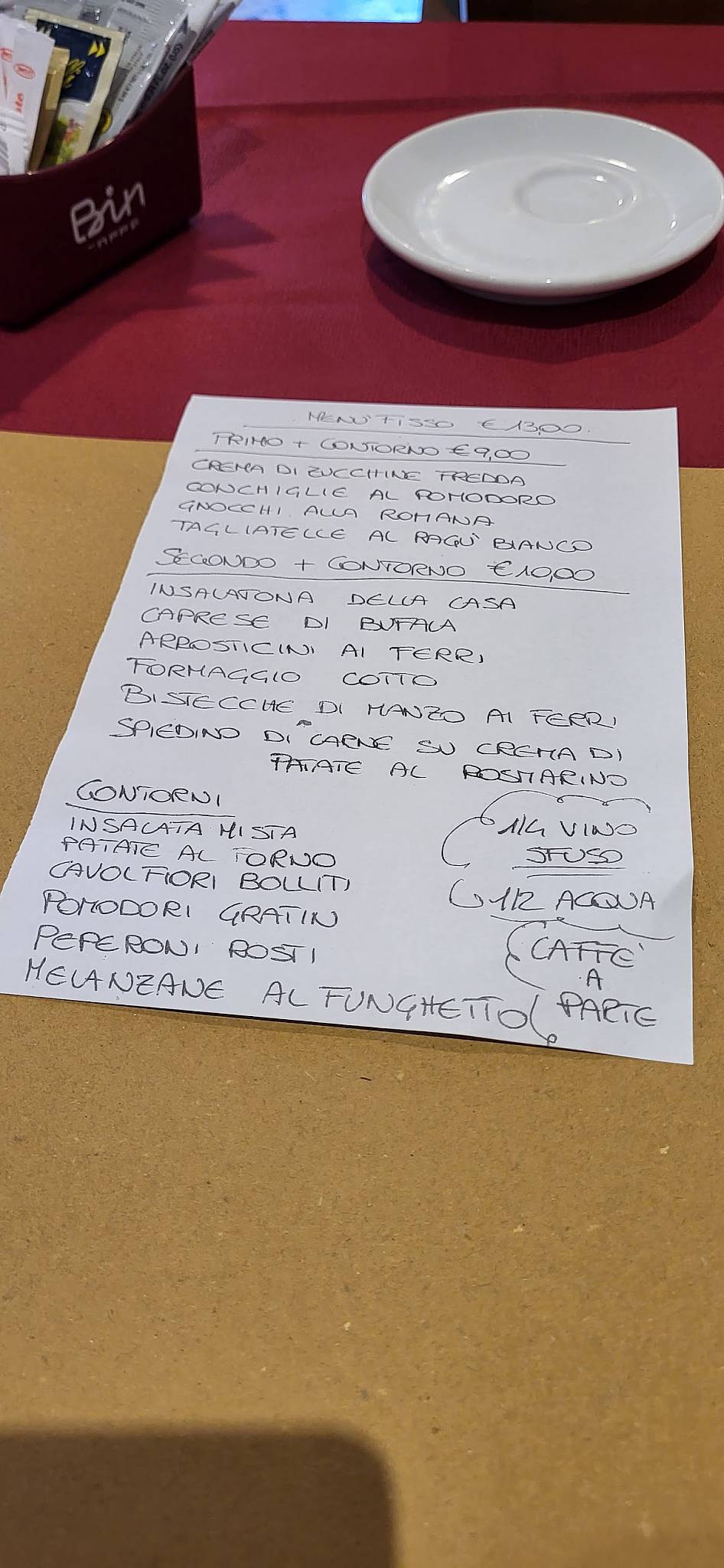Menu di Osteria al Morer 