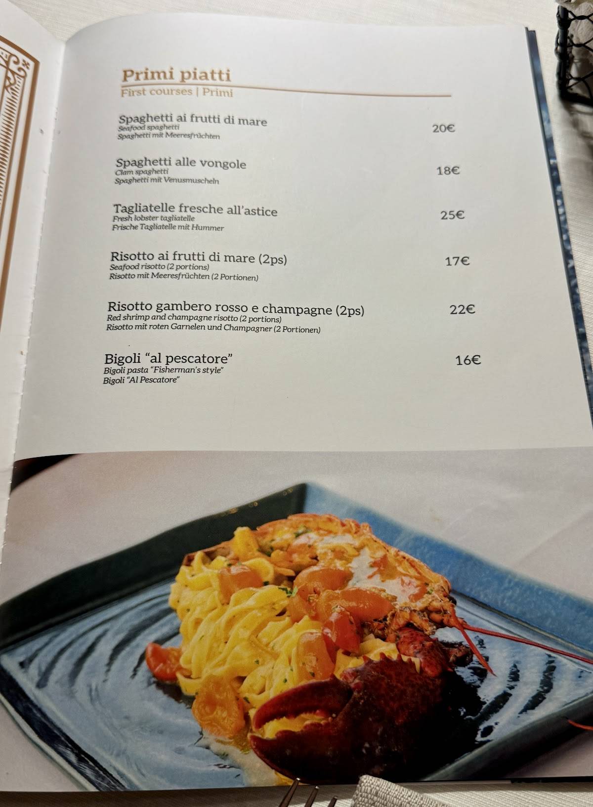 Menu di Osteria Al Pescatore 