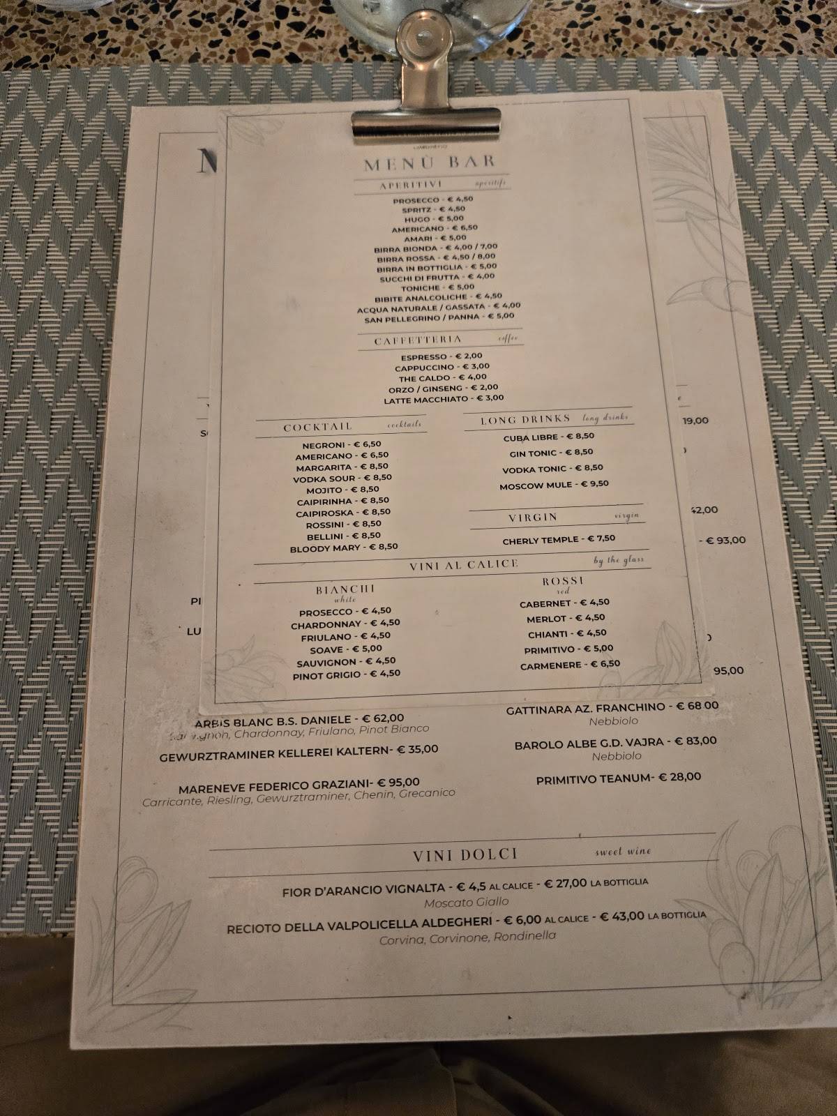 Menu di Osteria Giardinetto 