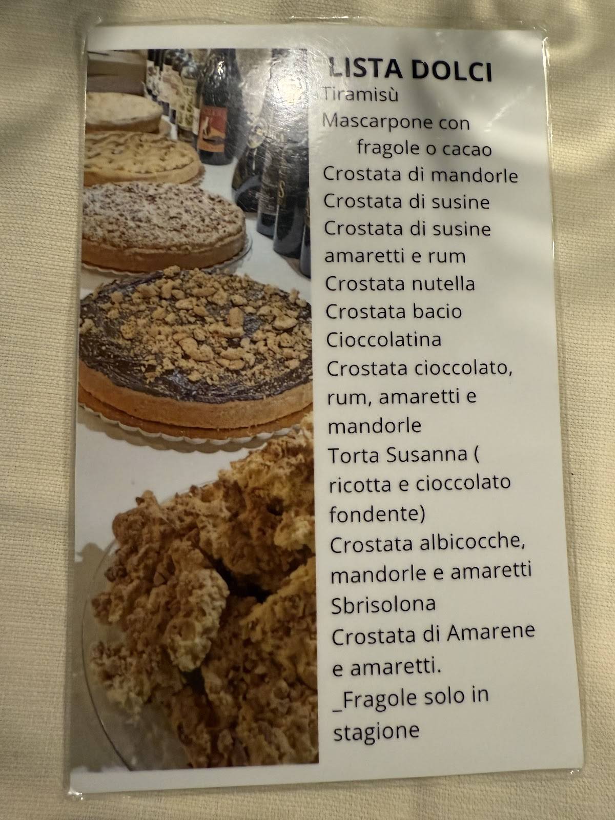 Menu di Osteria Imelde Parma 
