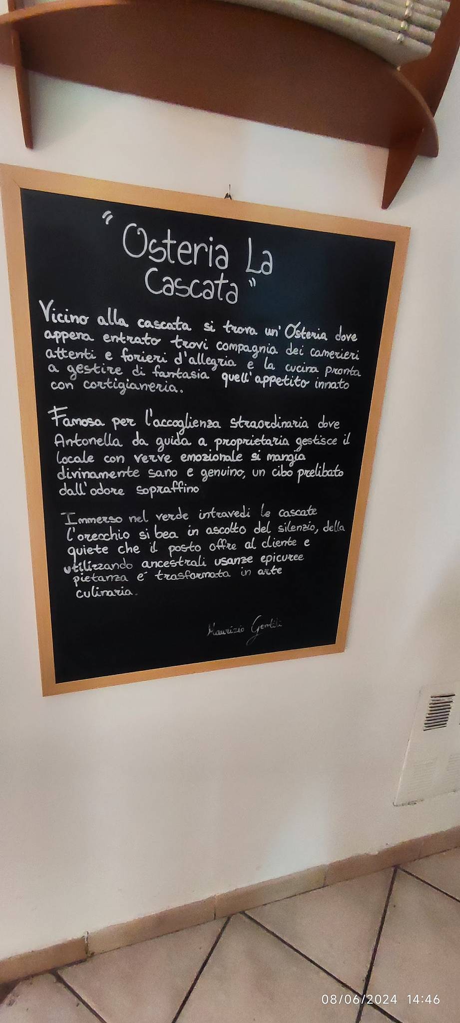 Menu di Osteria La Cascata 