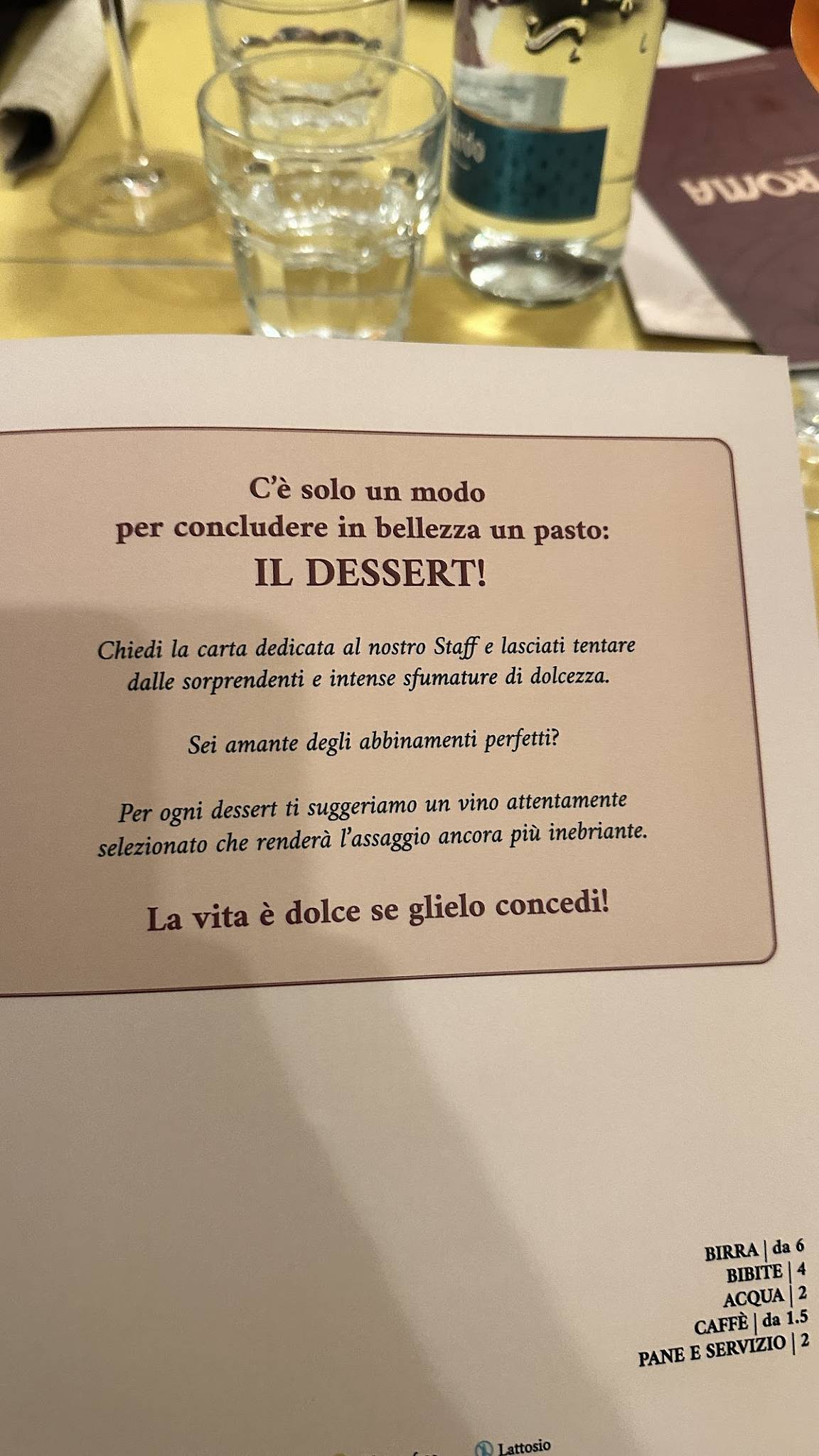 Menu di Osteria Roma 