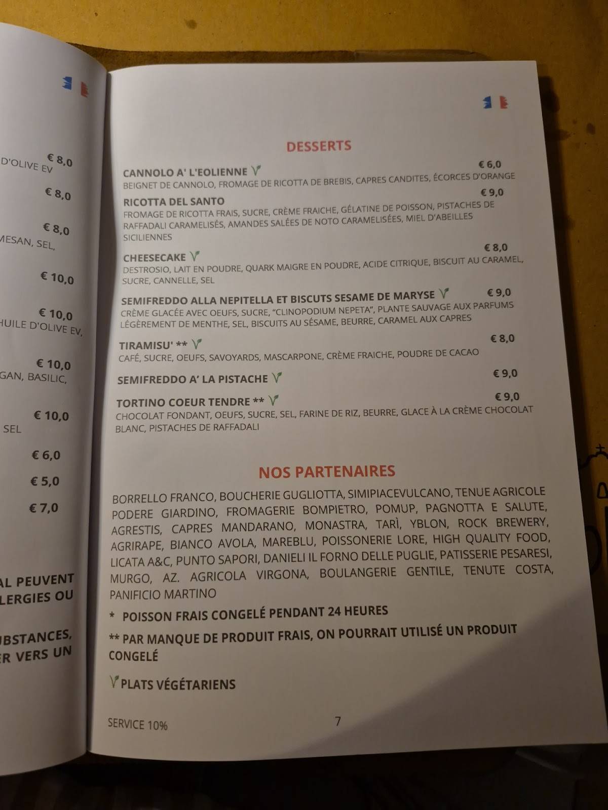 Menu di Osteria San Bartolo 
