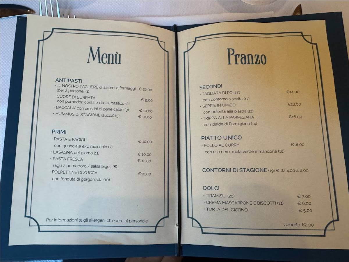 Menu di Osteria San Gregorio 