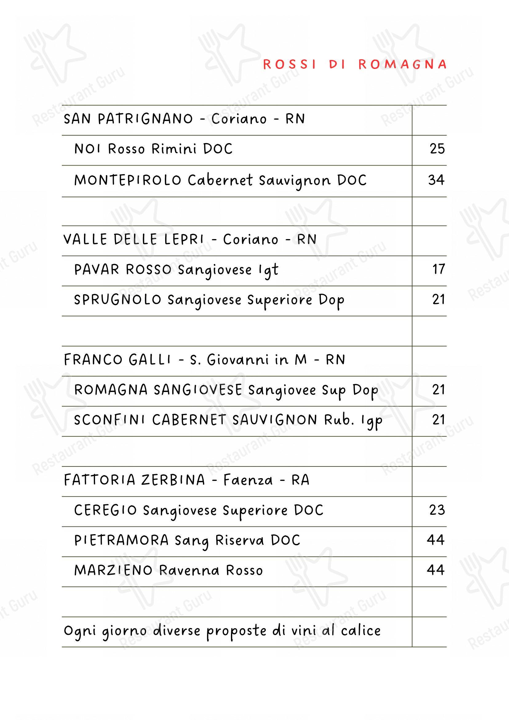 Menu di Osteria de Borg - Menu