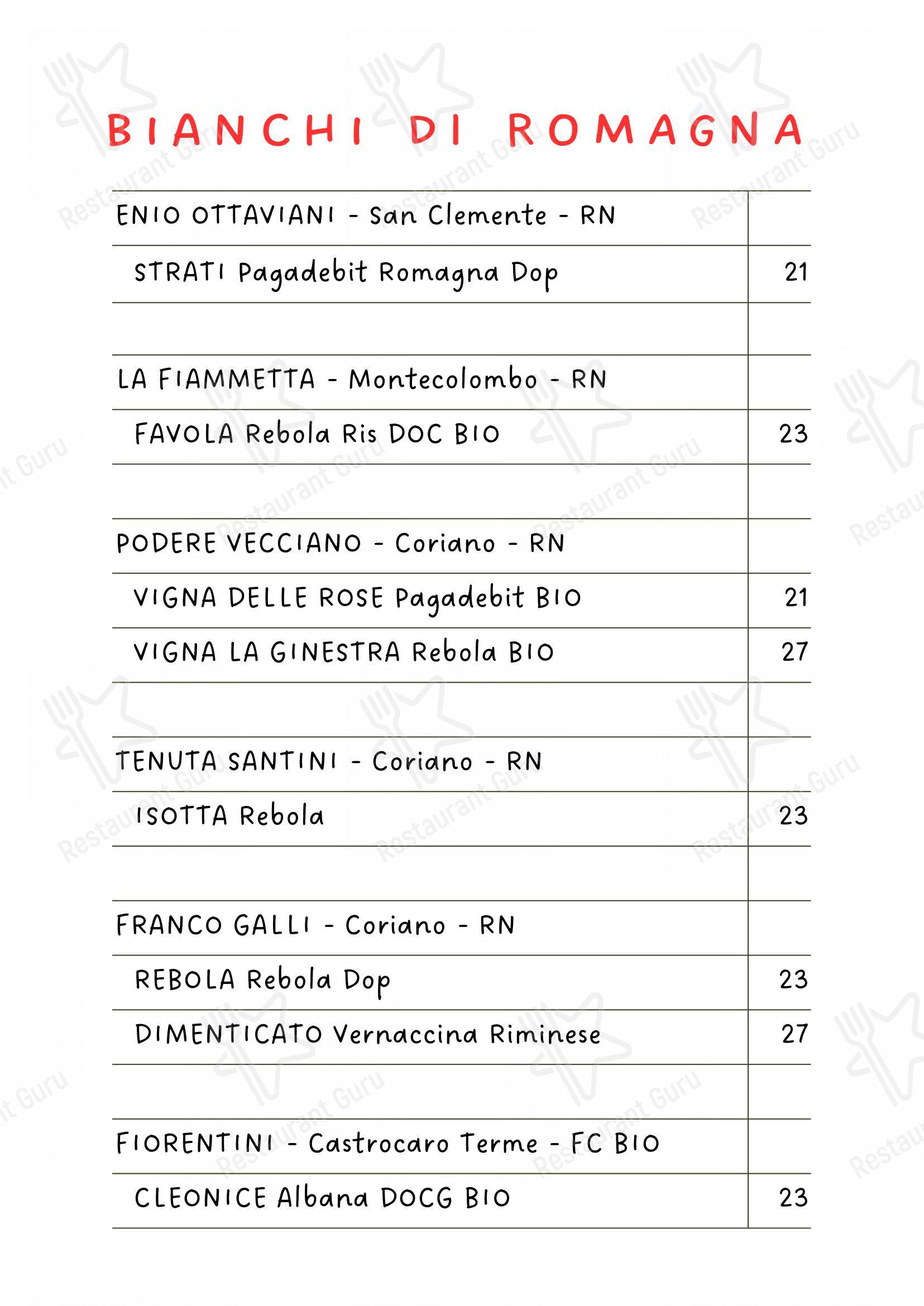 Osteria de Borg in Rimini - Menu
