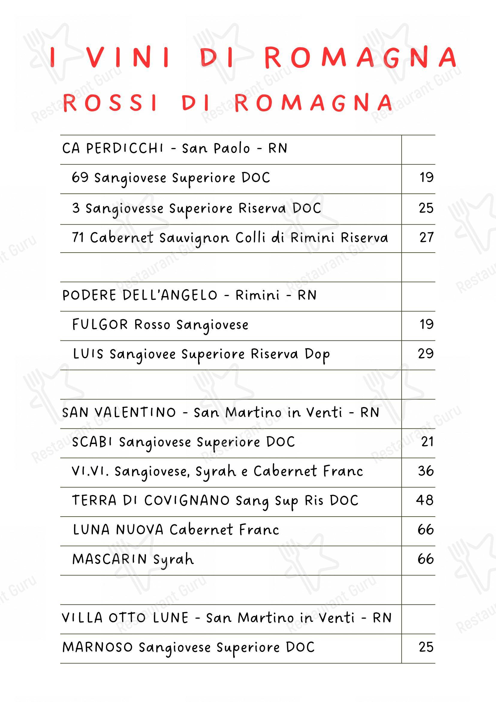 Osteria de Borg in Rimini - Menu