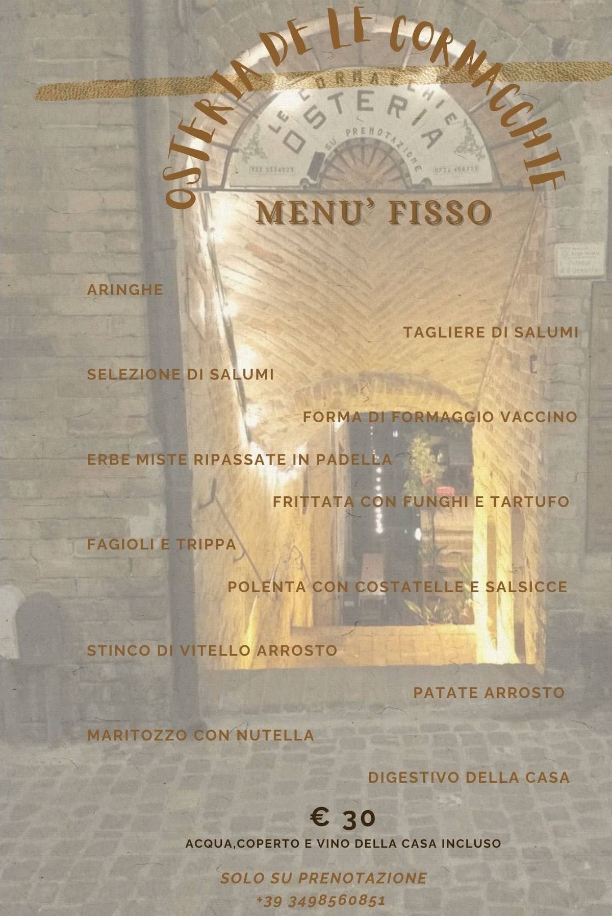 Menu di Osteria de le Cornacchie 