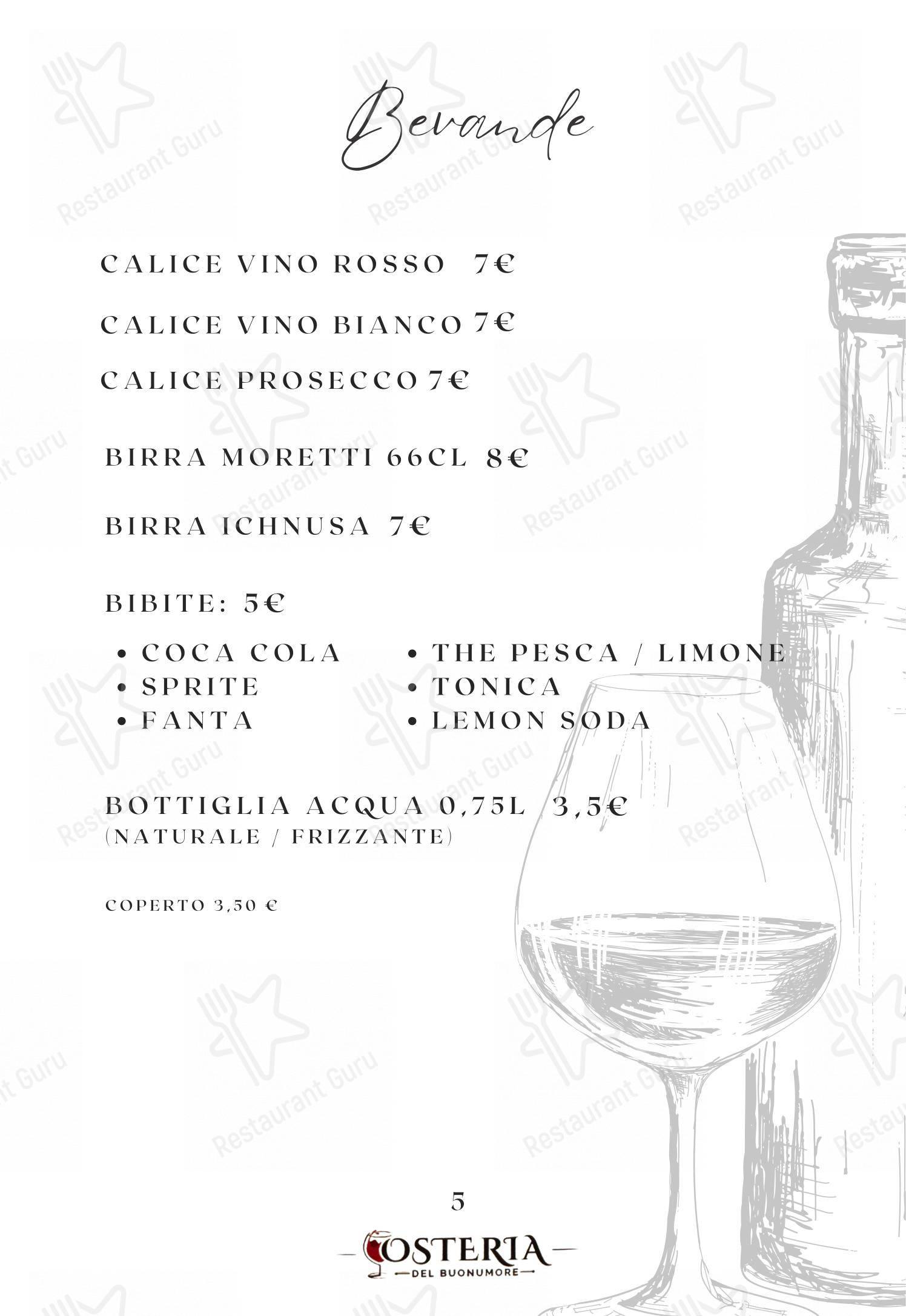 Menu di Osteria Del Buon Umore - Menu