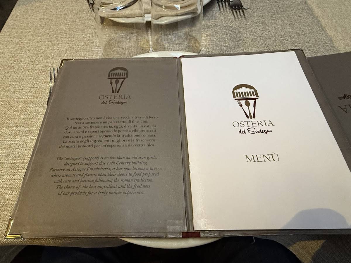 Menu di Osteria del Sostegno 